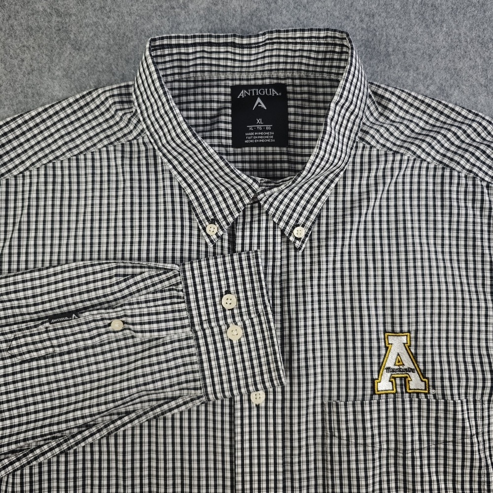 Appalachian State Mountaineers Shirt Mens XL Antigua Gray Black Long Sleeve